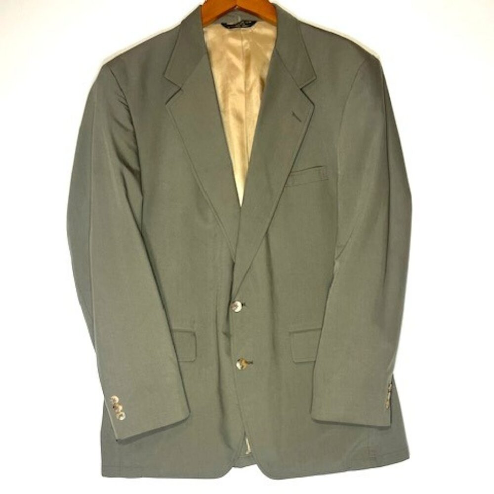 LL Bean Blazer Sport Coat Mens 42T Olive Green Two Button Lined Suit Jacket